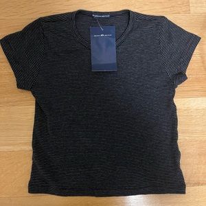 NWT Brandy Melville Ashlyn Striped Top Blue Indigo Navy Stripes / Cropped Fit